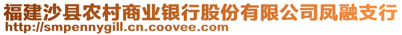 福建沙縣農(nóng)村商業(yè)銀行股份有限公司鳳融支行