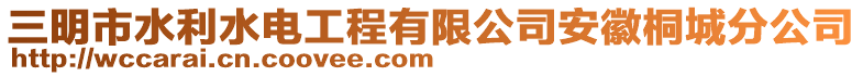 三明市水利水電工程有限公司安徽桐城分公司