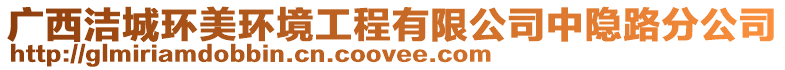 廣西潔城環(huán)美環(huán)境工程有限公司中隱路分公司