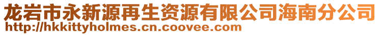 龍巖市永新源再生資源有限公司海南分公司