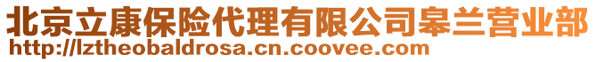 北京立康保險(xiǎn)代理有限公司皋蘭營(yíng)業(yè)部