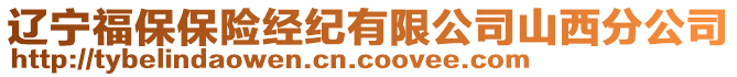 遼寧福保保險(xiǎn)經(jīng)紀(jì)有限公司山西分公司