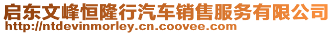 啟東文峰恒隆行汽車銷售服務(wù)有限公司