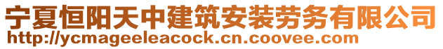 寧夏恒陽天中建筑安裝勞務(wù)有限公司