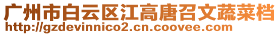 廣州市白云區(qū)江高唐召文蔬菜檔