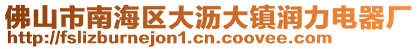 佛山市南海區大瀝大鎮潤力電器廠