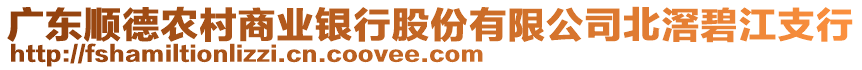 廣東順德農(nóng)村商業(yè)銀行股份有限公司北滘碧江支行