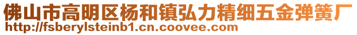 佛山市高明區(qū)楊和鎮(zhèn)弘力精細(xì)五金彈簧廠