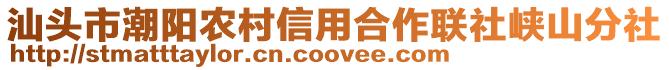 汕头市潮阳农村信用合作联社峡山分社