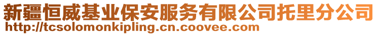 新疆恒威基業(yè)保安服務(wù)有限公司托里分公司