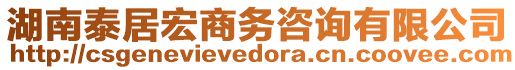 湖南泰居宏商務咨詢有限公司