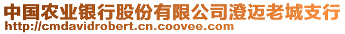 中國農(nóng)業(yè)銀行股份有限公司澄邁老城支行