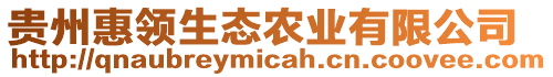 貴州惠領(lǐng)生態(tài)農(nóng)業(yè)有限公司