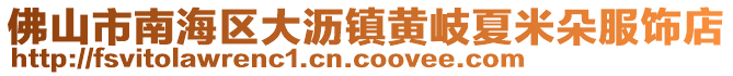 佛山市南海區(qū)大瀝鎮(zhèn)黃岐夏米朵服飾店