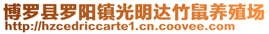 博羅縣羅陽鎮光明達竹鼠養殖場