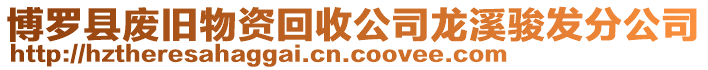 博羅縣廢舊物資回收公司龍溪駿發分公司
