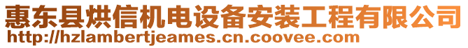 惠東縣烘信機電設備安裝工程有限公司