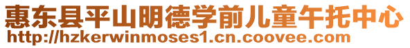 惠東縣平山明德學前兒童午托中心