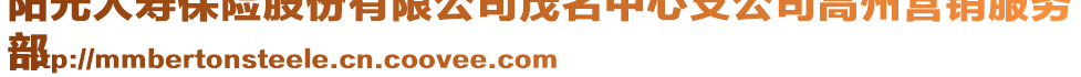 陽(yáng)光人壽保險(xiǎn)股份有限公司茂名中心支公司高州營(yíng)銷(xiāo)服務(wù)
部