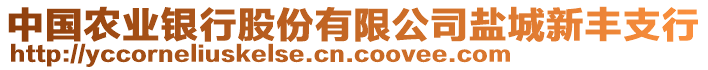 中國農(nóng)業(yè)銀行股份有限公司鹽城新豐支行