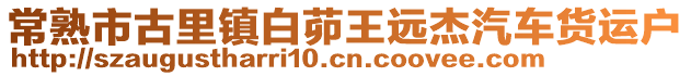 常熟市古里鎮(zhèn)白茆王遠(yuǎn)杰汽車貨運(yùn)戶
