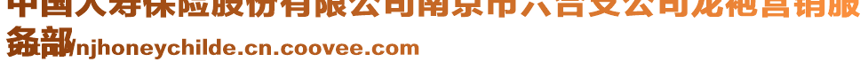 中國(guó)人壽保險(xiǎn)股份有限公司南京市六合支公司龍袍營(yíng)銷服
務(wù)部