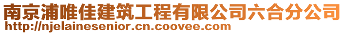 南京浦唯佳建筑工程有限公司六合分公司