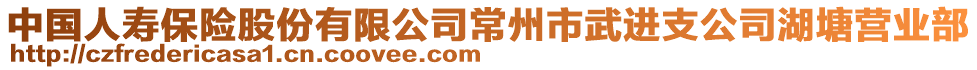 中國(guó)人壽保險(xiǎn)股份有限公司常州市武進(jìn)支公司湖塘營(yíng)業(yè)部