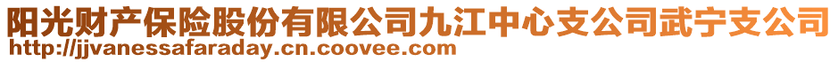 陽光財(cái)產(chǎn)保險(xiǎn)股份有限公司九江中心支公司武寧支公司