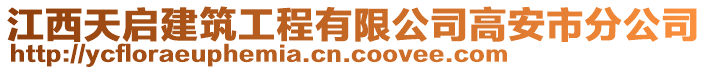 江西天啟建筑工程有限公司高安市分公司