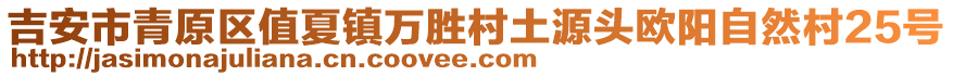 吉安市青原區(qū)值夏鎮(zhèn)萬(wàn)勝村土源頭歐陽(yáng)自然村25號(hào)