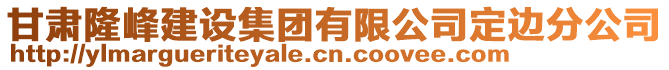 甘肅隆峰建設(shè)集團有限公司定邊分公司