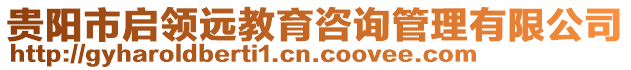 貴陽市啟領(lǐng)遠(yuǎn)教育咨詢管理有限公司