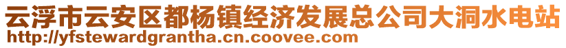 云浮市云安區(qū)都楊鎮(zhèn)經(jīng)濟(jì)發(fā)展總公司大洞水電站