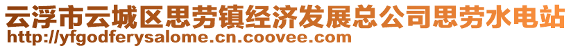 云浮市云城區(qū)思勞鎮(zhèn)經(jīng)濟(jì)發(fā)展總公司思勞水電站