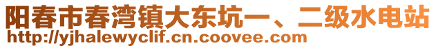 陽(yáng)春市春灣鎮(zhèn)大東坑一、二級(jí)水電站