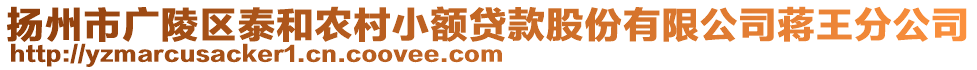 揚州市廣陵區(qū)泰和農(nóng)村小額貸款股份有限公司蔣王分公司