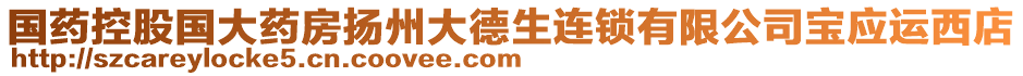 国药控股国大药房扬州大德生连锁有限公司宝应运西店