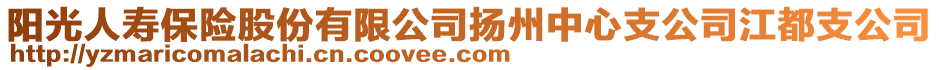 陽光人壽保險股份有限公司揚州中心支公司江都支公司