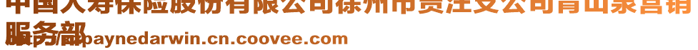 中國人壽保險(xiǎn)股份有限公司徐州市賈汪支公司青山泉營銷
服務(wù)部