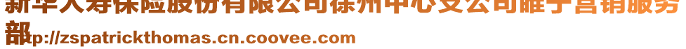 新華人壽保險(xiǎn)股份有限公司徐州中心支公司睢寧營銷服務(wù)
部