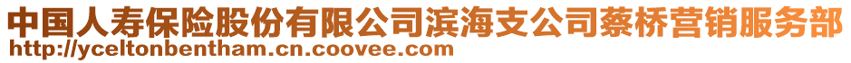 中國人壽保險股份有限公司濱海支公司蔡橋營銷服務(wù)部