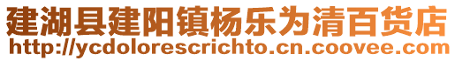 建湖縣建陽鎮楊樂為清百貨店