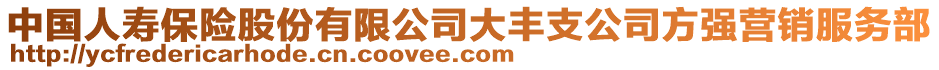 中國(guó)人壽保險(xiǎn)股份有限公司大豐支公司方強(qiáng)營(yíng)銷服務(wù)部