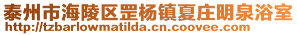 泰州市海陵區(qū)罡楊鎮(zhèn)夏莊明泉浴室