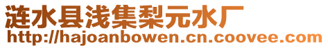 漣水縣淺集梨元水廠