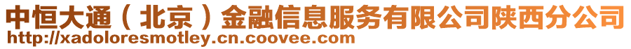 中恒大通（北京）金融信息服务有限公司陕西分公司