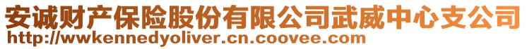 安诚财产保险股份有限公司武威中心支公司