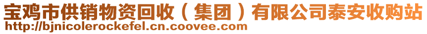 寶雞市供銷物資回收（集團(tuán)）有限公司泰安收購站