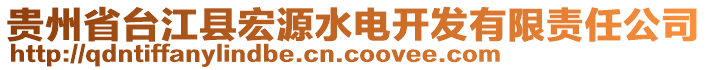 貴州省臺(tái)江縣宏源水電開發(fā)有限責(zé)任公司